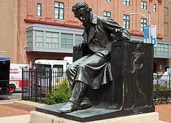 [photo, Edgar Allan Poe statue (1917), by Moses Jacob Ezekiel, Gordon Plaza, University of Baltimore, Baltimore, Maryland]