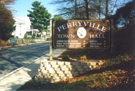 [photo, Town Hall sign, Broad St., Perryville, Maryland]